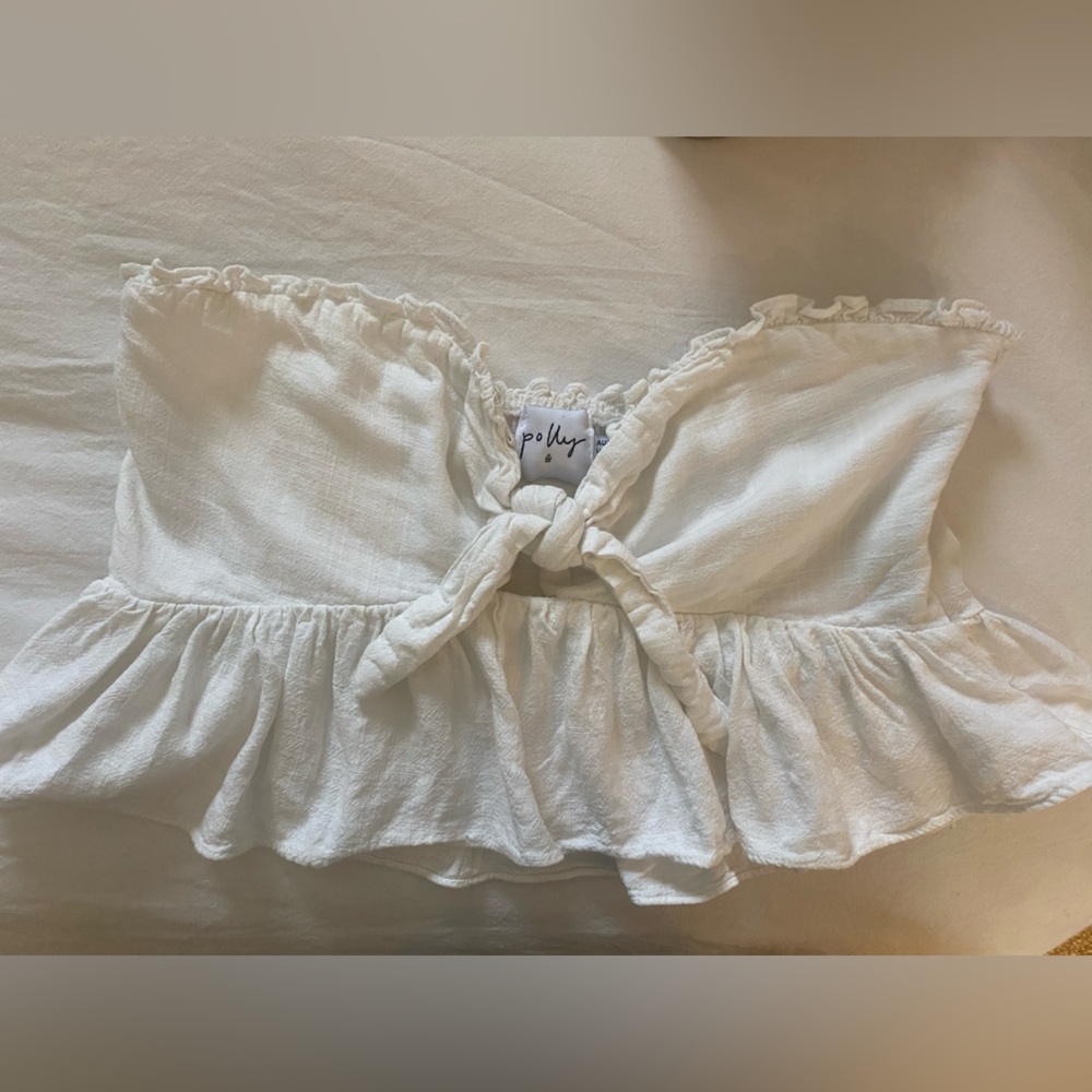 Princess Polly White Ruffled Crop Top